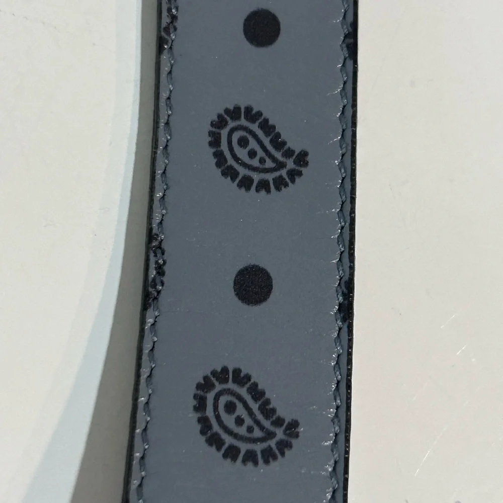 Gucci Blue Leather Paisley Print Belt 105/42 Made in Italy